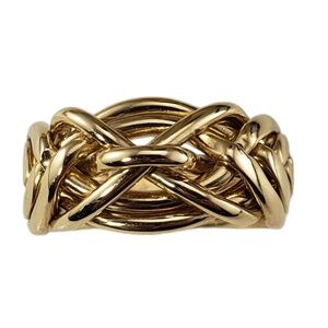 14 Karat Yellow Gold Puzzle Ring Size 9.75 #18654